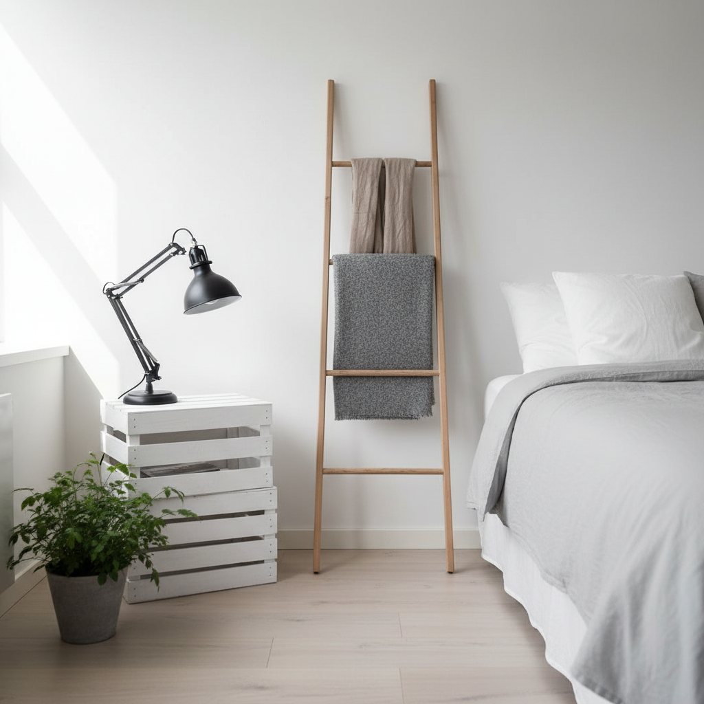 Biało-czarna sypialnia z farbą tablicową: Aranżacyjny hit w stylu skandynawskim