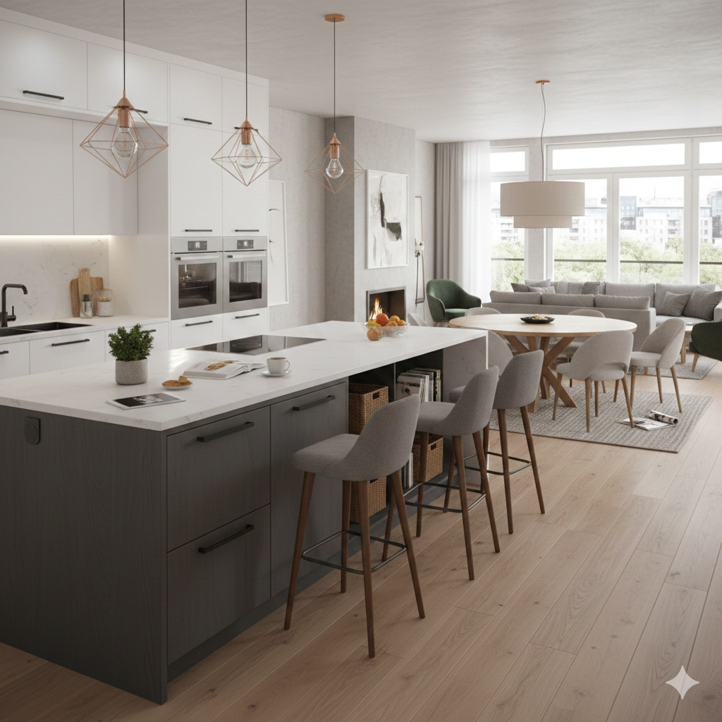 Nowoczesne kuchnie na wysoki połysk: Przewodnik po aranżacjach, które odmienią Twoje wnętrze