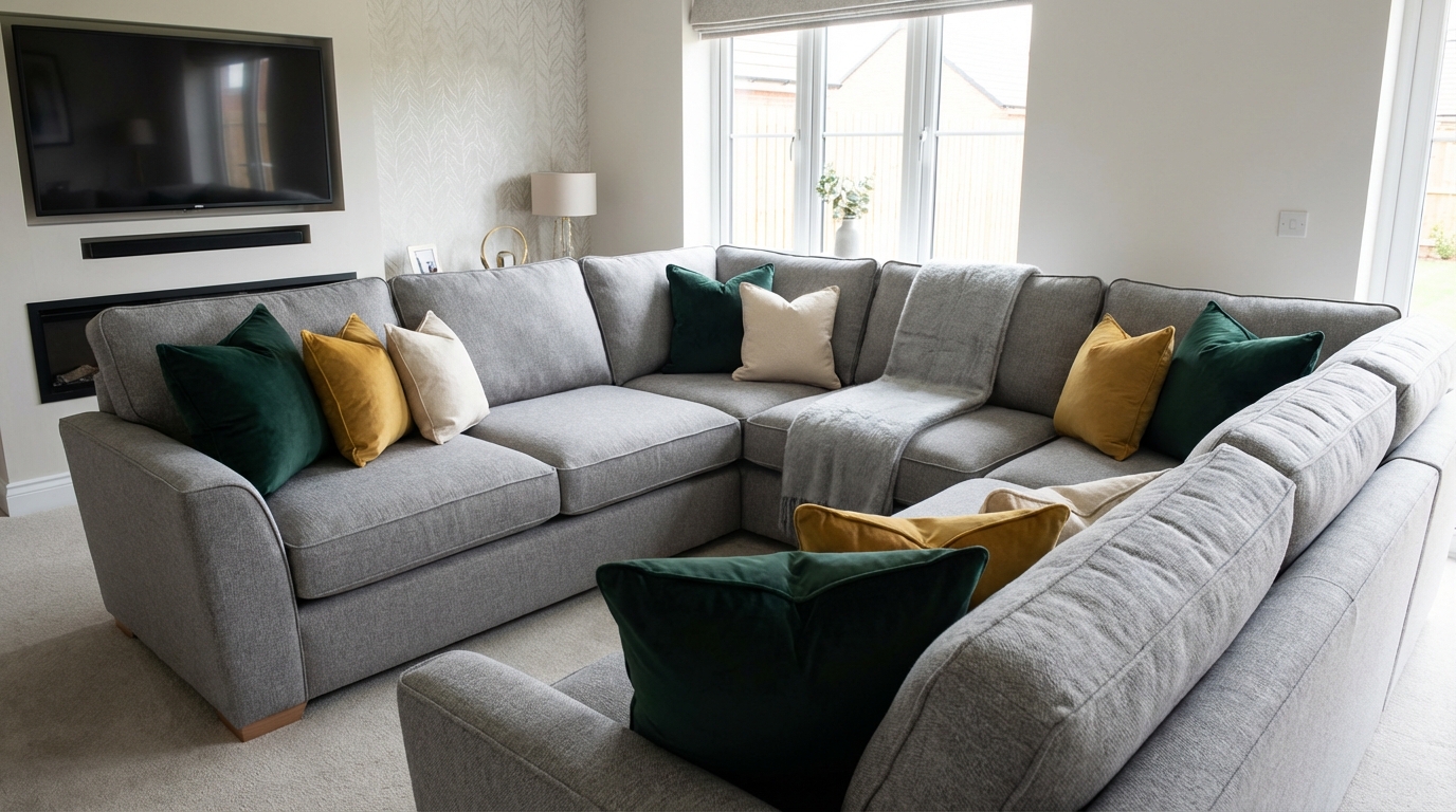 Szarość w nowoczesnym wnętrzu: Projekt salonu z kuchnią, który zachwyca elegancją