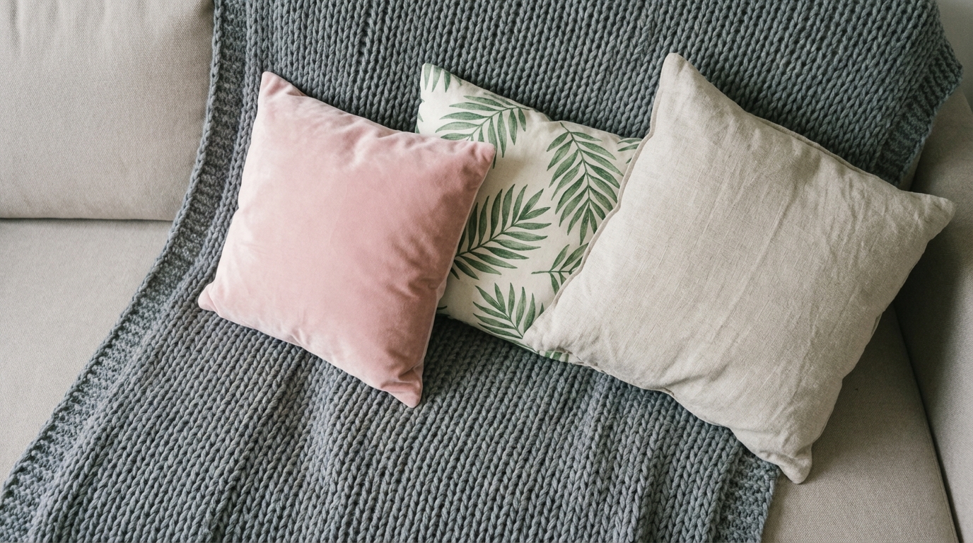 Modne tekstylia: koce, pledy i poduchy na przejściową porę roku