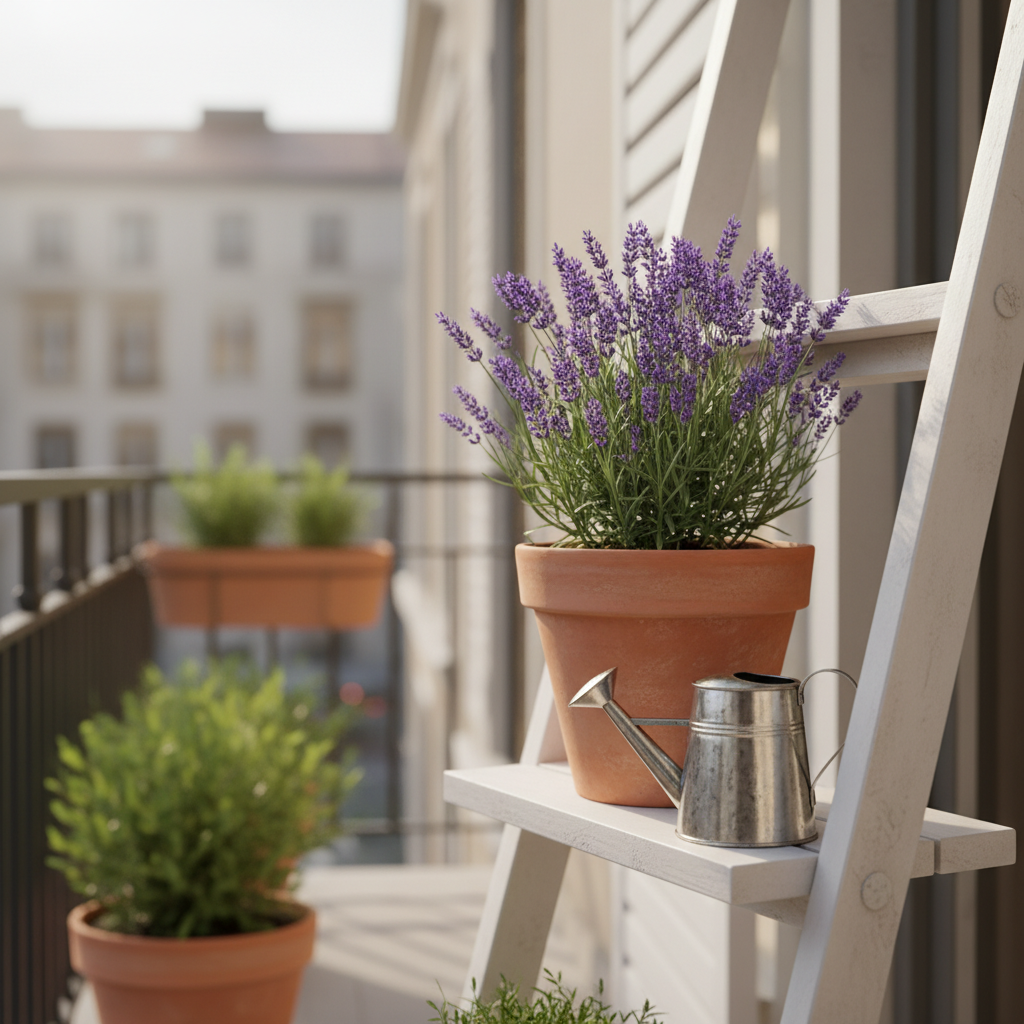 Oryginalna dekoracja ogrodu – kwietnik z drabiny