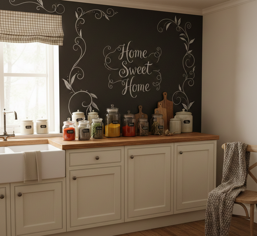 Farba tablicowa w kuchni: modne i praktyczne ściany w kuchni