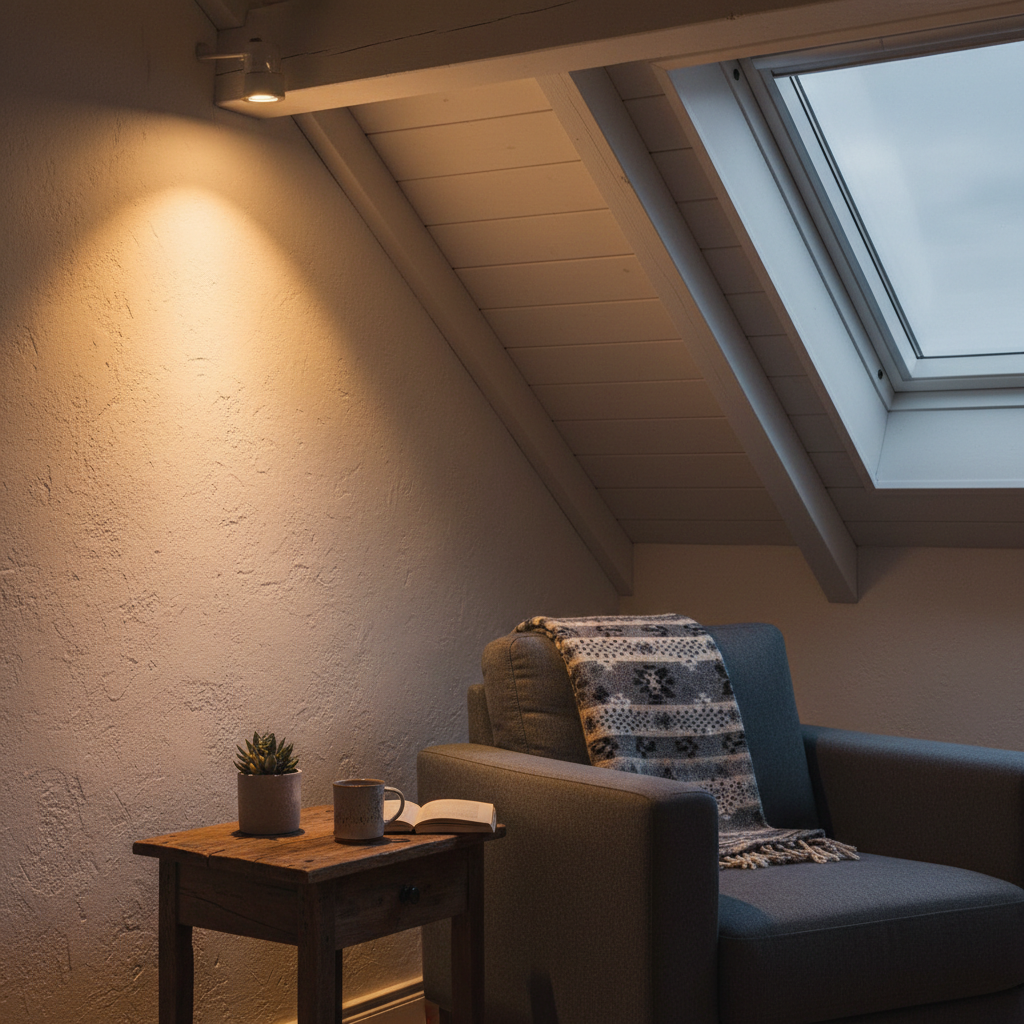 Odważna aranżacja – Pokój dzienny na poddaszu