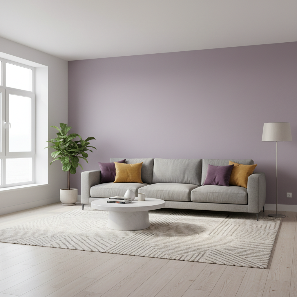 Kolory ścian – jasny fiolet we wnętrzach