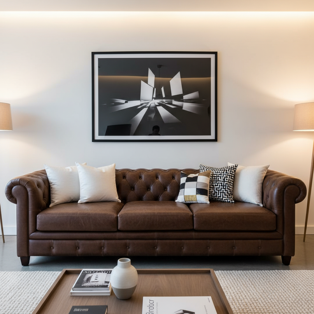 Aranżacja salonu w bieli i brązie: ponadczasowa klasyka z nowoczesnym akcentem – Twój start do wymarzonego wnętrza