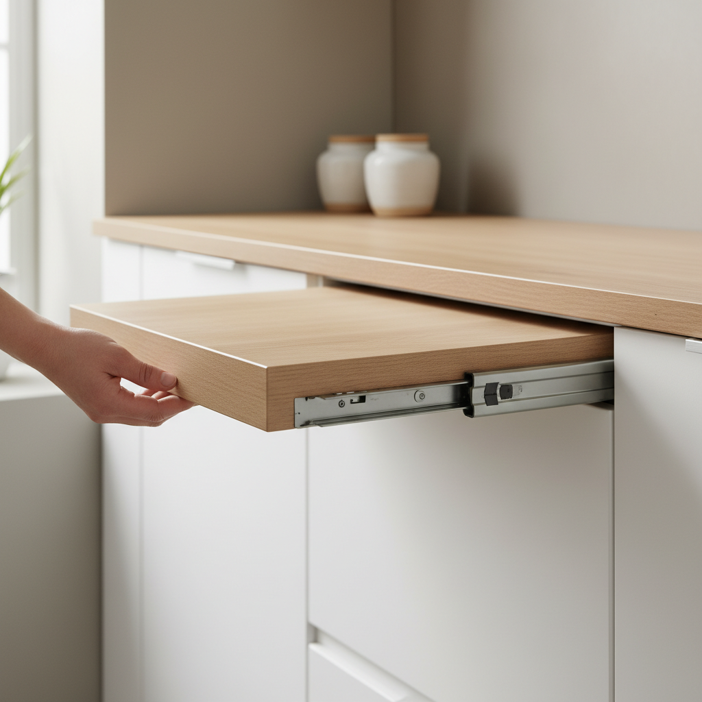 Dostawiane i wysuwane blaty kuchenne. Znajdź miejsce na dodatkowy blat roboczy w kuchni