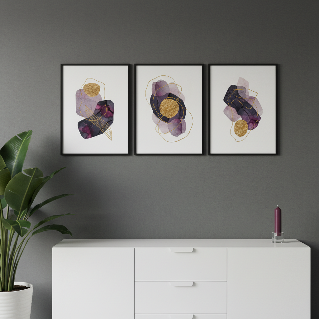 Szarość i fiolet: pomysł na wystrój sypialni