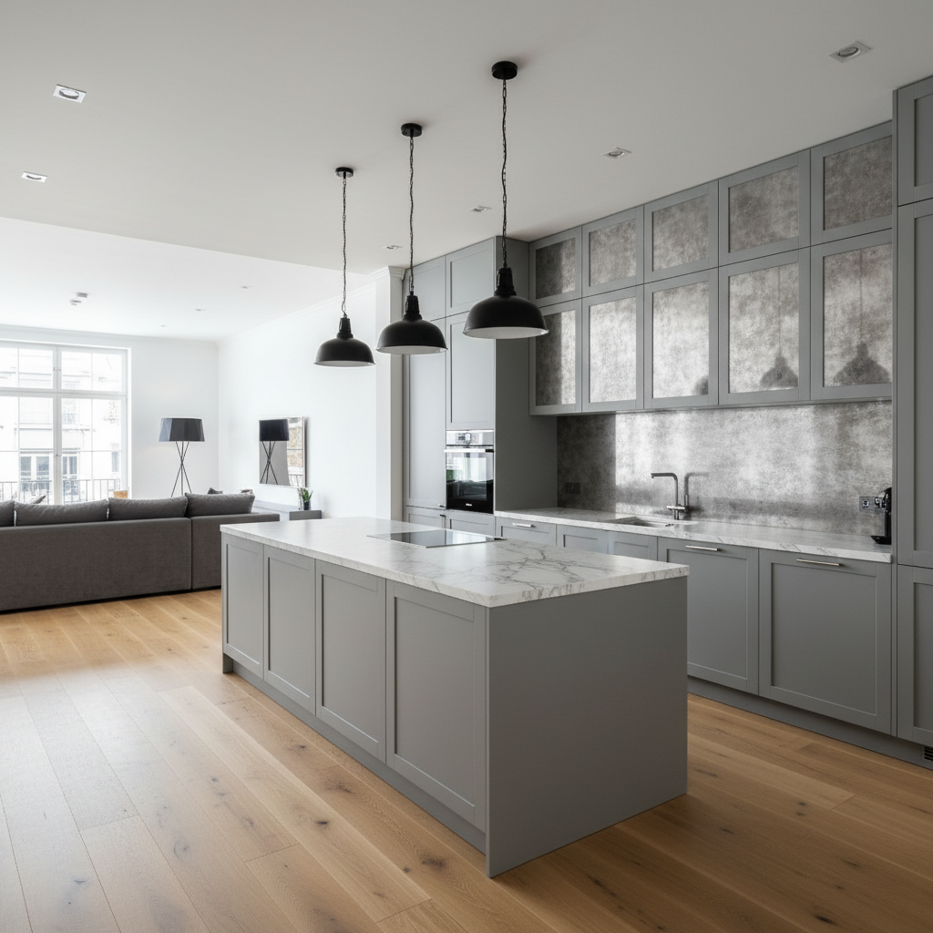 Modne ściany w kuchni ze szkła: galeria