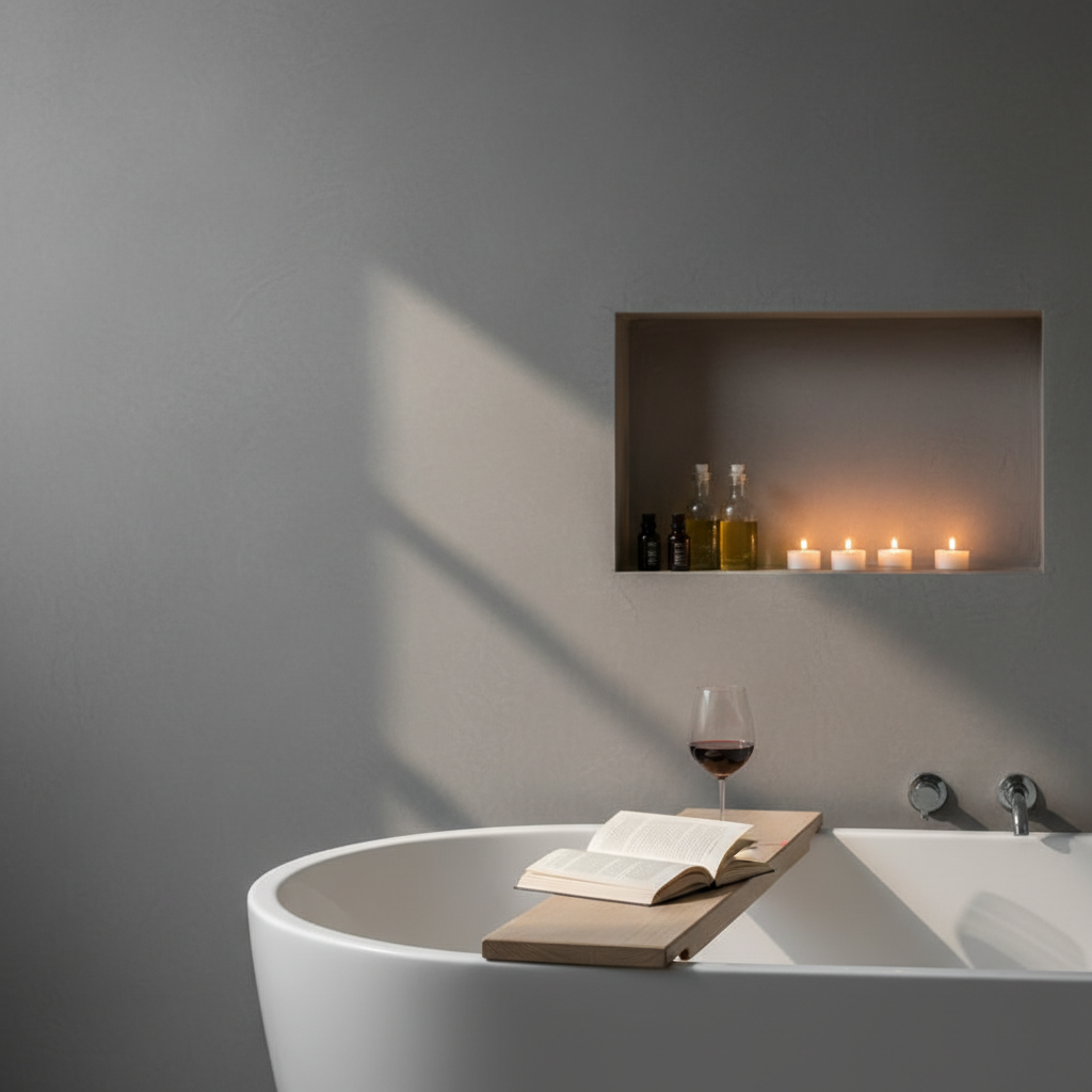 Pomysł na wnętrze: przytulna aranżacja łazienki w modnej szarości