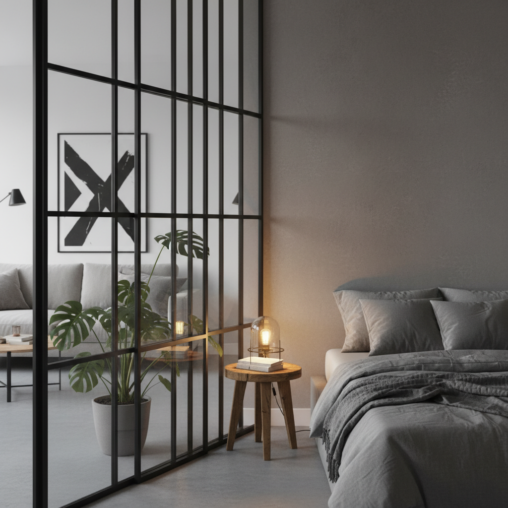 Przytulny i nowoczesny apartament w bieli, szarości i czerni. Zobacz projekt mieszkania.